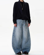 Baggy Wide-Leg Washed Jeans Vintage Phat Denim Knife Pants