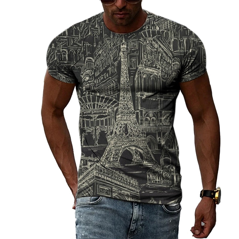 Funky Cool T-shirt Streetwear Top Summer Graffiti Hip-Hop