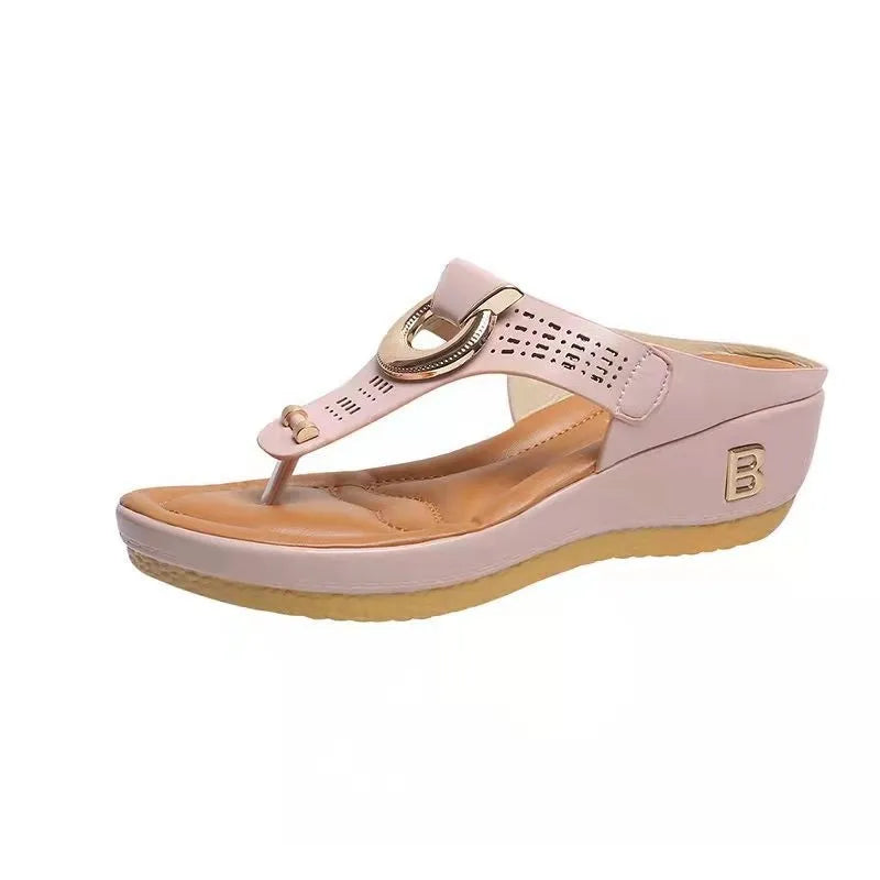 Summer Sandals Open-Toe Roman Platform Wedges Beach Shoes Slides