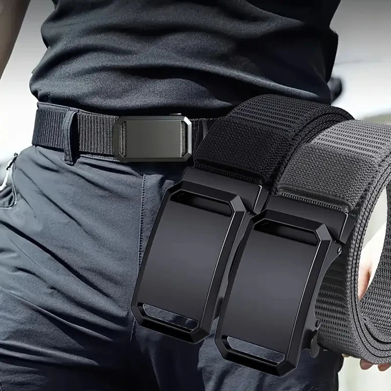 Canvas Belt Automatic Buckle For Cargo Pants Jeans Tactical Tradies Shorts Workwear