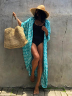 Beach Wrap Bikini Swimwear Cover Up Kimono-Style Resort Wear Sarong