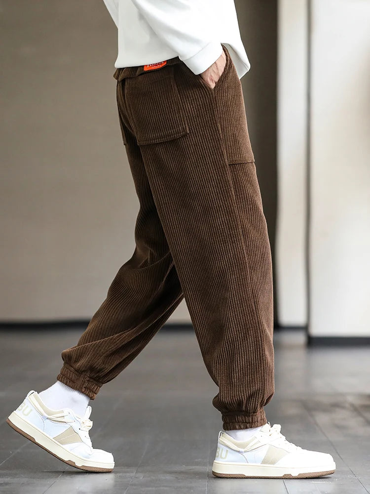 Baggy Corduroy Retro Streetwear Loose Harem Pants Plus Sizes