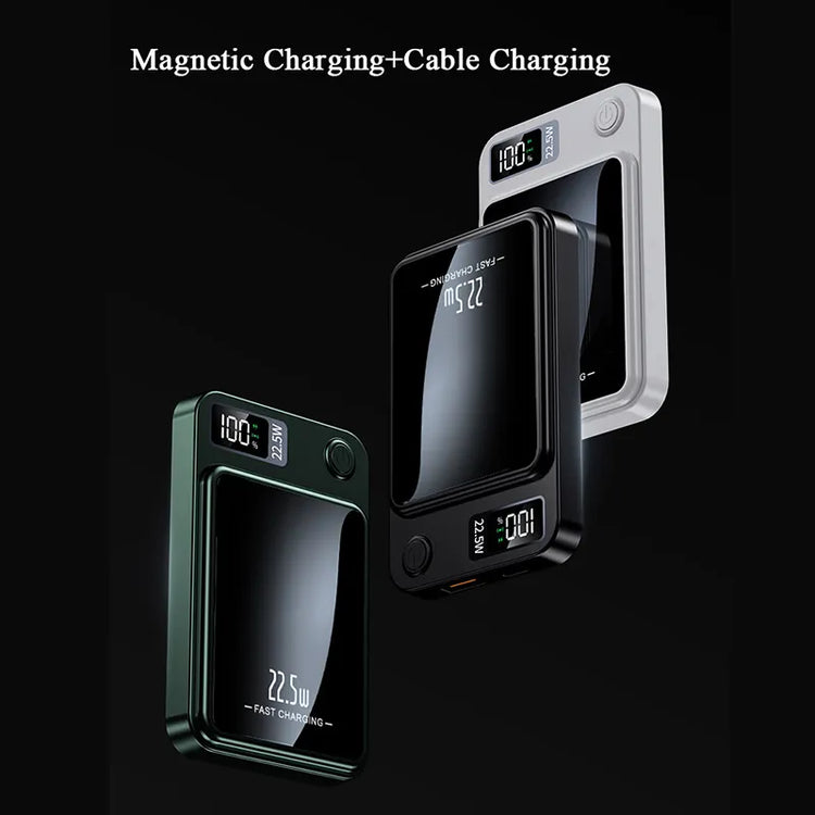 Magnetic Snap-On Power Battery Bank Phone Qi Wireless 30000mAh Fast Charging PowerBank