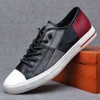 Soft Sneakers with Elastic No-Tie Laces Funky Patchwork Design