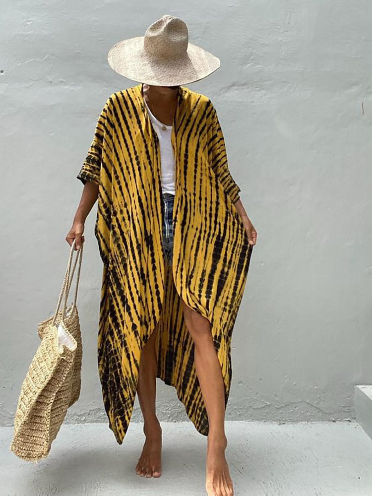 Beach Wrap Bikini Swimwear Cover Up Kimono-Style Resort Wear Sarong