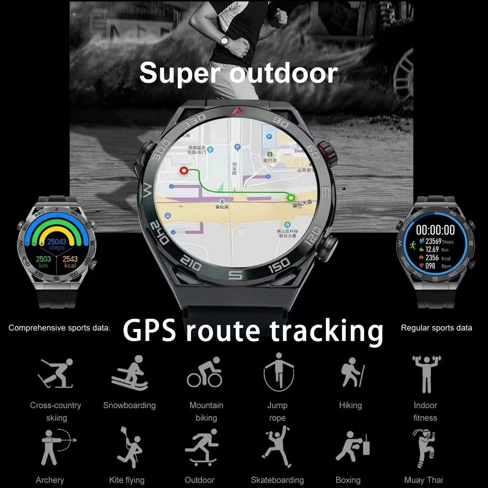 Smartwatch GPS Compass NFC ECG+PPG Health Fitness Tracker Heart Monitor Bluetooth Calling