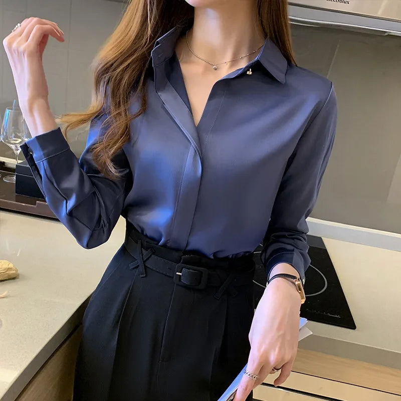 Business casual long 2025 sleeve shirts womens