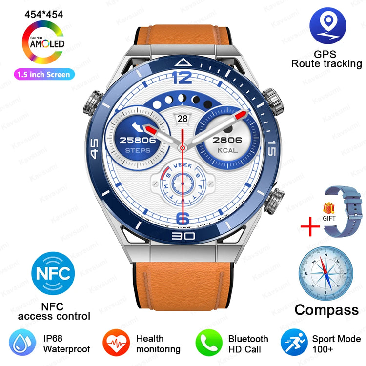 Smartwatch GPS Compass NFC ECG+PPG Heart Health Fitness Tracker Bluetooth Calling