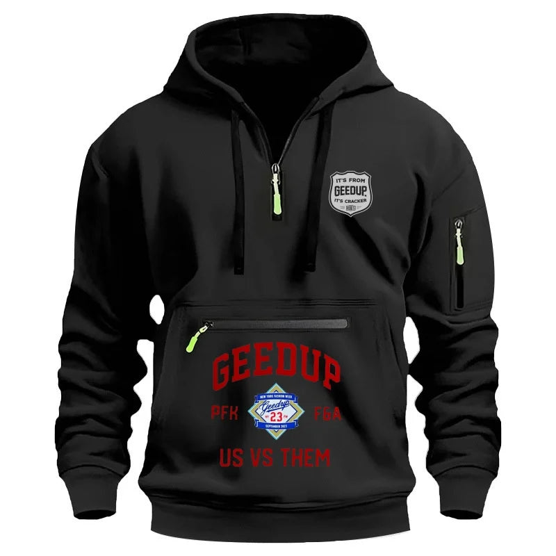 Classy Sports Hoodie Relaxed Fit With Arm Zipper Pocket