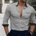 Solid Colour Men's Shirt Business or Casual Office Menswear Oversize Plus Sizes