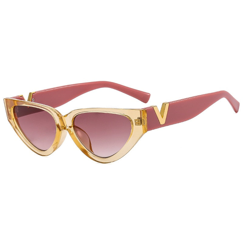 Cateye V-Frame Sunglasses Women's Luxury Fashion Eyewear