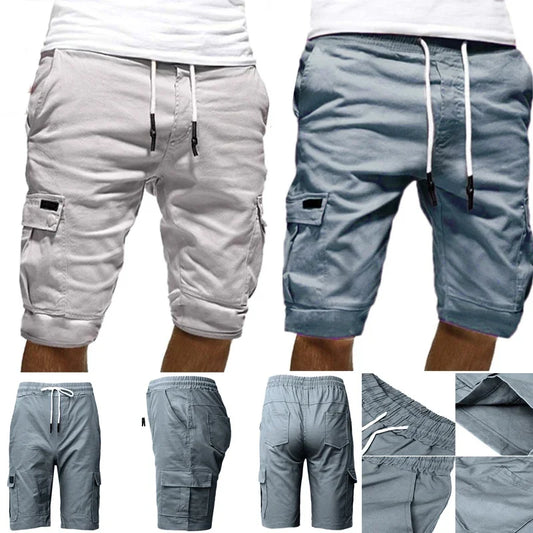 Cargo Shorts Summer Multi-Pocket Beach Shorts With Drawstrings Men's Comfortable