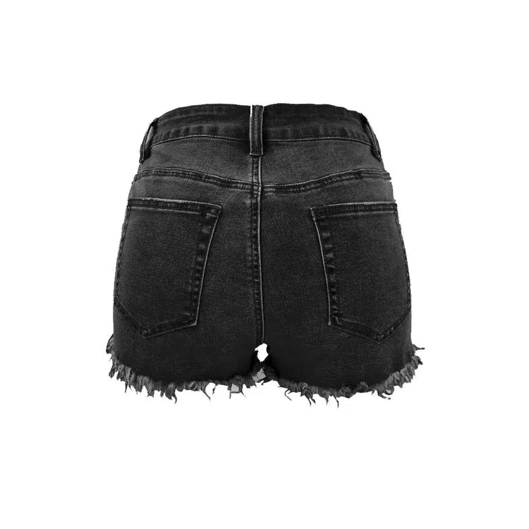 Denim Shorts Ripped Jeans Summer Frayed Hem Distressed Women's Shorts