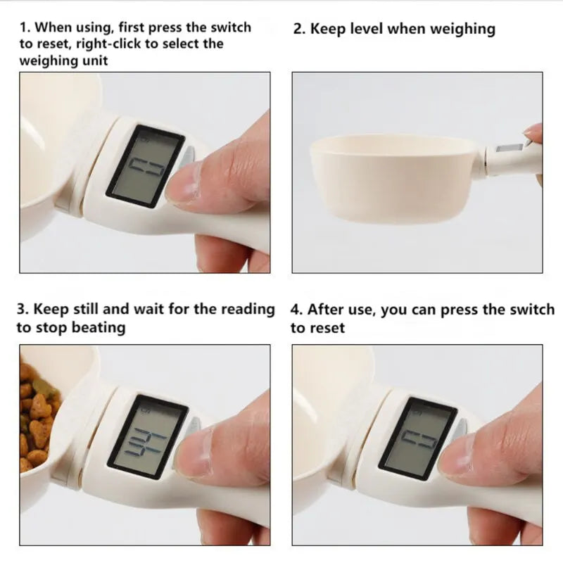 Pet Food Scoop With Digital Weighing Reader Scales Screen
