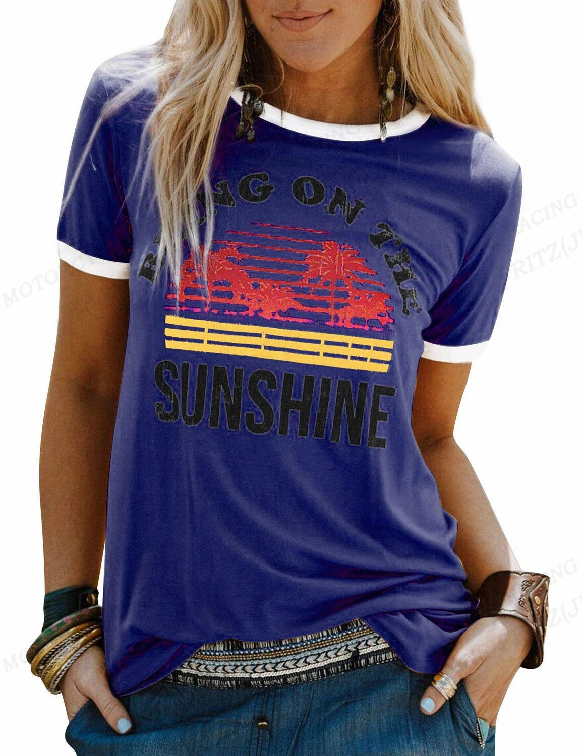 "Bring On The Sunshine" Groovy T-shirt - Trendy Summer Top