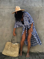 Beach Wrap Bikini Swimwear Cover Up Kimono-Style Resort Wear Sarong