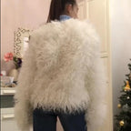 Fluffy Feathers Party Jacket Shaggy Carnival Cabaret Showgirls Fancy Dress Top Faux Fur