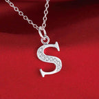 Letters Sterling Silver Necklace Pendant Name Initial