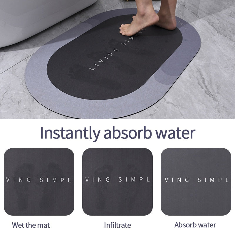 Non-Slip Super-Absorbent Quick-Drying Bathroom Mat Wet Floor & Bath Rug