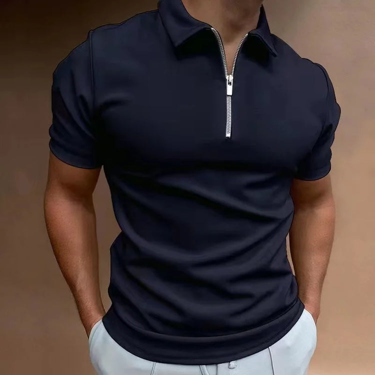 Classy Men's Zipper Polo Shirt Top