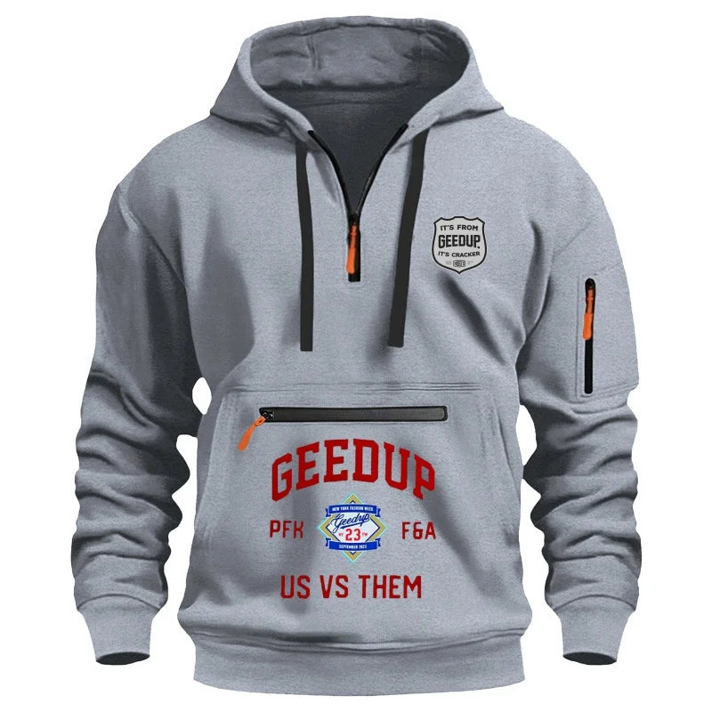 Hoodie Sports Design With Arm Zipper Pocket