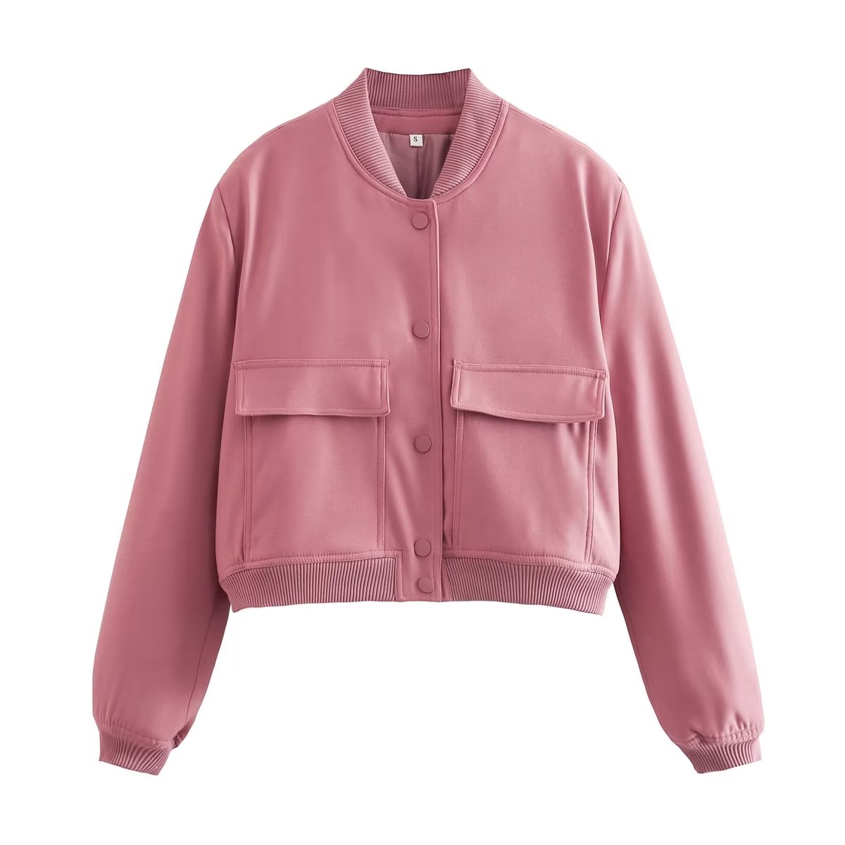 Bomber Jacket - Cropped Single-Breasted Classy Jacket Women's Wear