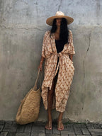 Beach Wrap Bikini Swimwear Cover Up Kimono-Style Resort Wear Sarong