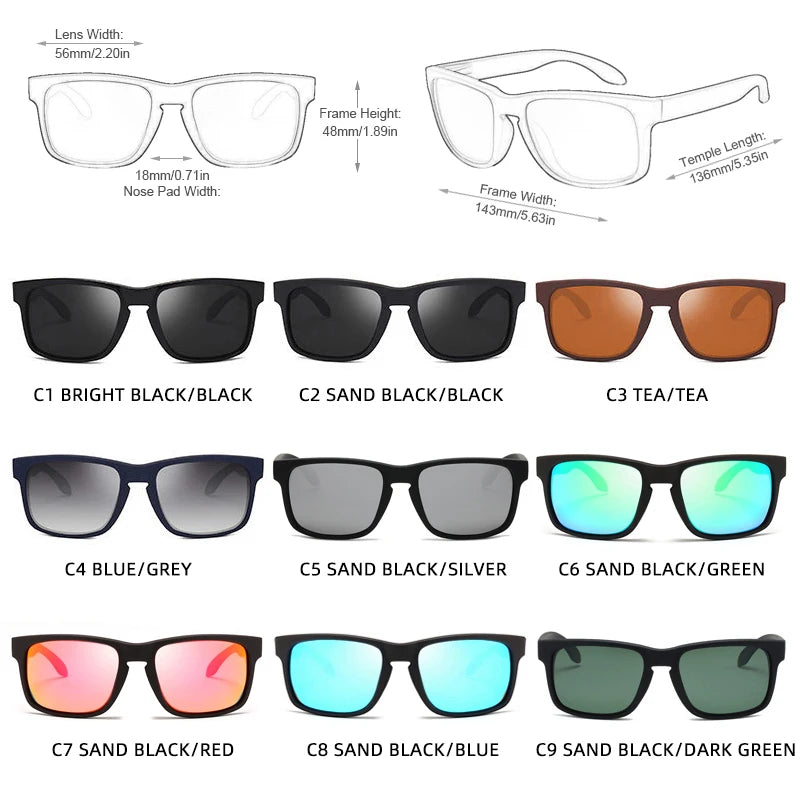 Classic Fashion Sunglasses Square Stylish Sports Shades UV400-Keep Melbourne Marvellous Official Store