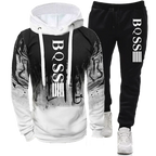 2pcs Combo Set Tracksuit Hoodie Sweatshirt and Track Pants Sportswear