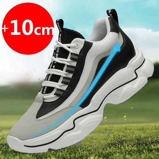 Elevator Sneakers 10cm or 8cm Height Boosting Sports Skyscraper Shoes Stand Tall