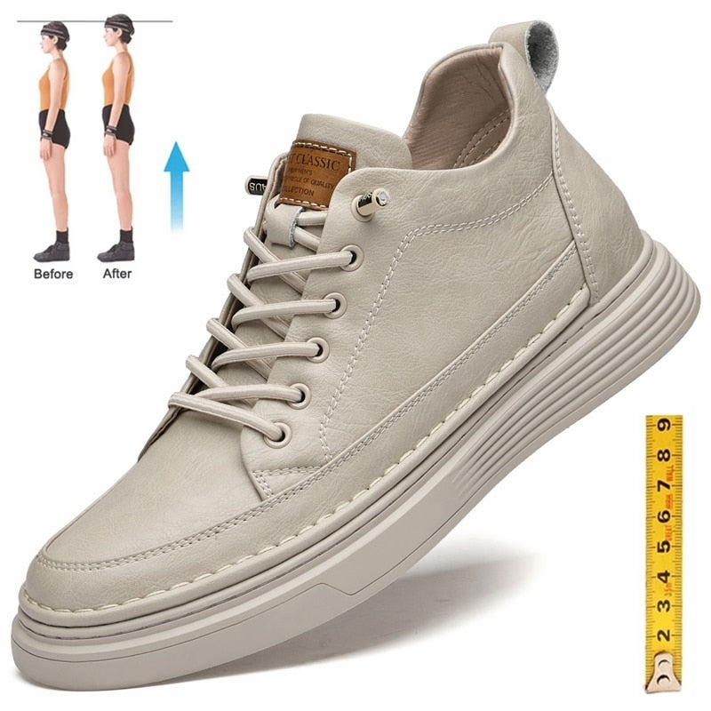 Elevator 6cm Height-Boosting Genuine-Leather Heightening Tall Shoes