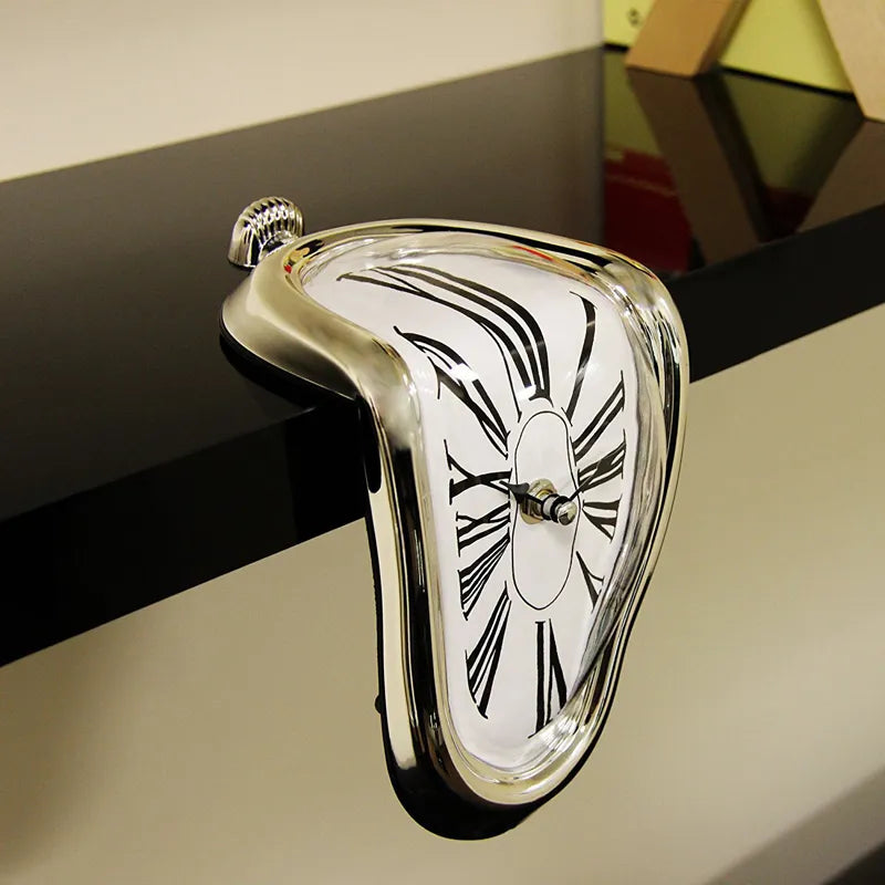 Melting Wall Clock Surrealist Salvador Dali-Style Home Decor Office Supplies