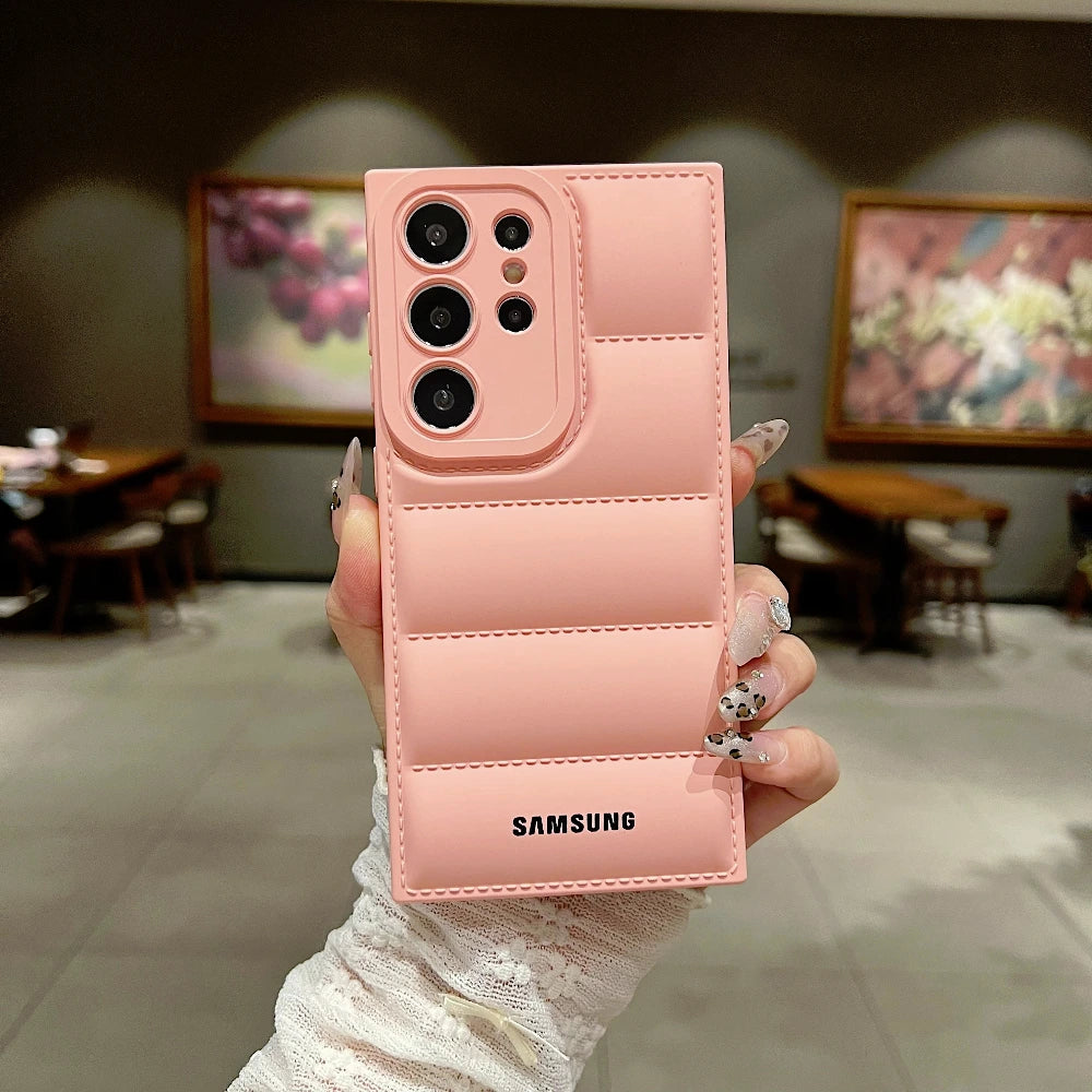 Samsung Puffer Smartphone Case - Shockproof Soft Mobile Phone Cover