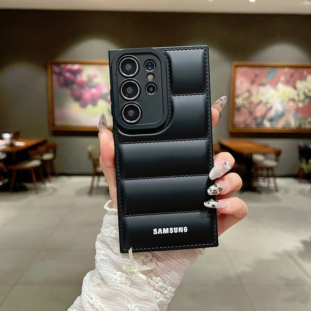 Samsung Puffer Smartphone Case - Shockproof Soft Mobile Phone Cover