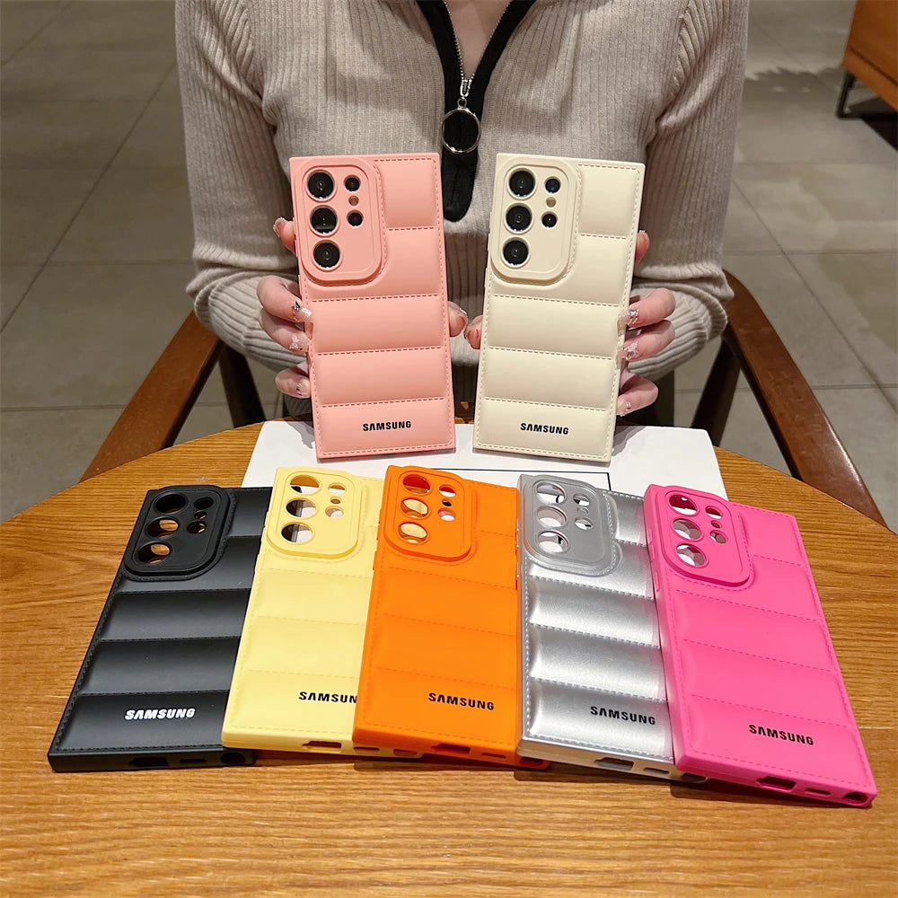 Samsung Puffer Smartphone Case - Shockproof Soft Mobile Phone Cover