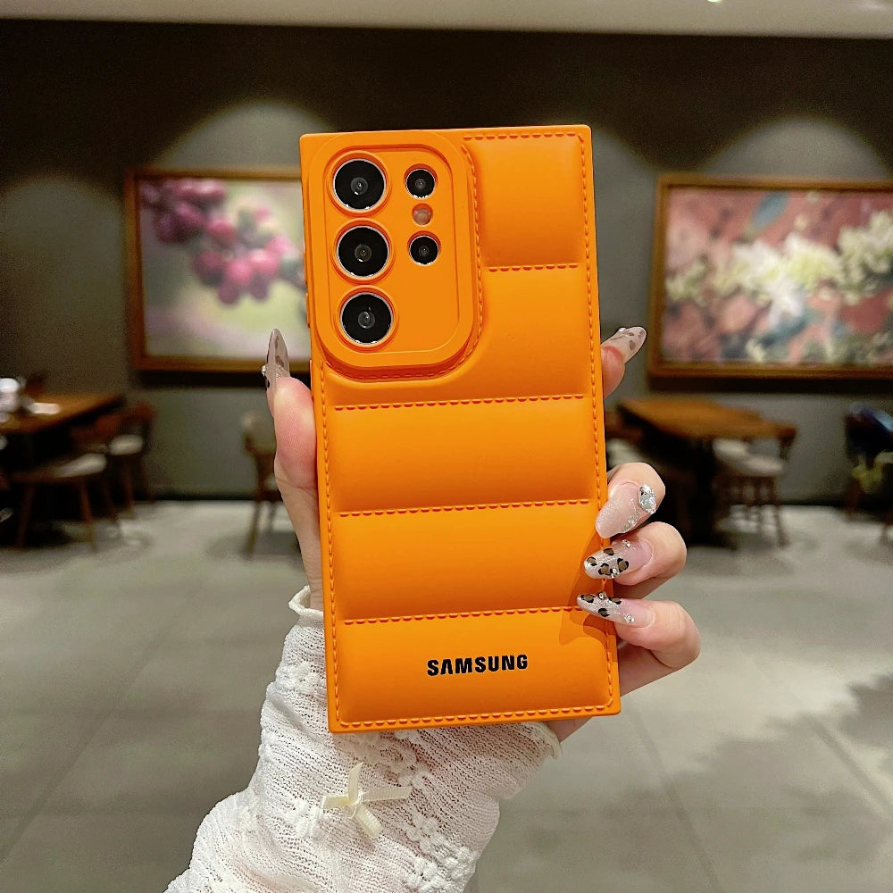Samsung Puffer Smartphone Case - Shockproof Soft Mobile Phone Cover