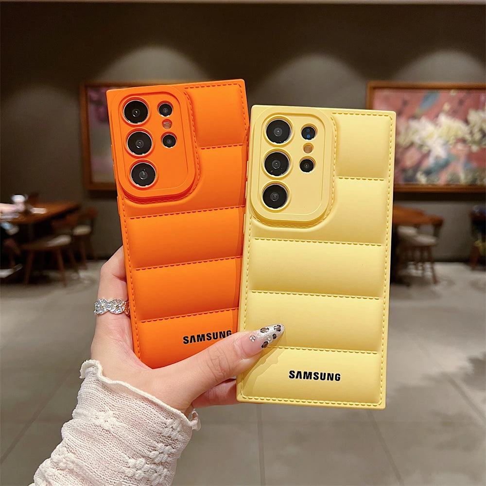 Samsung Puffer Smartphone Case - Shockproof Soft Mobile Phone Cover