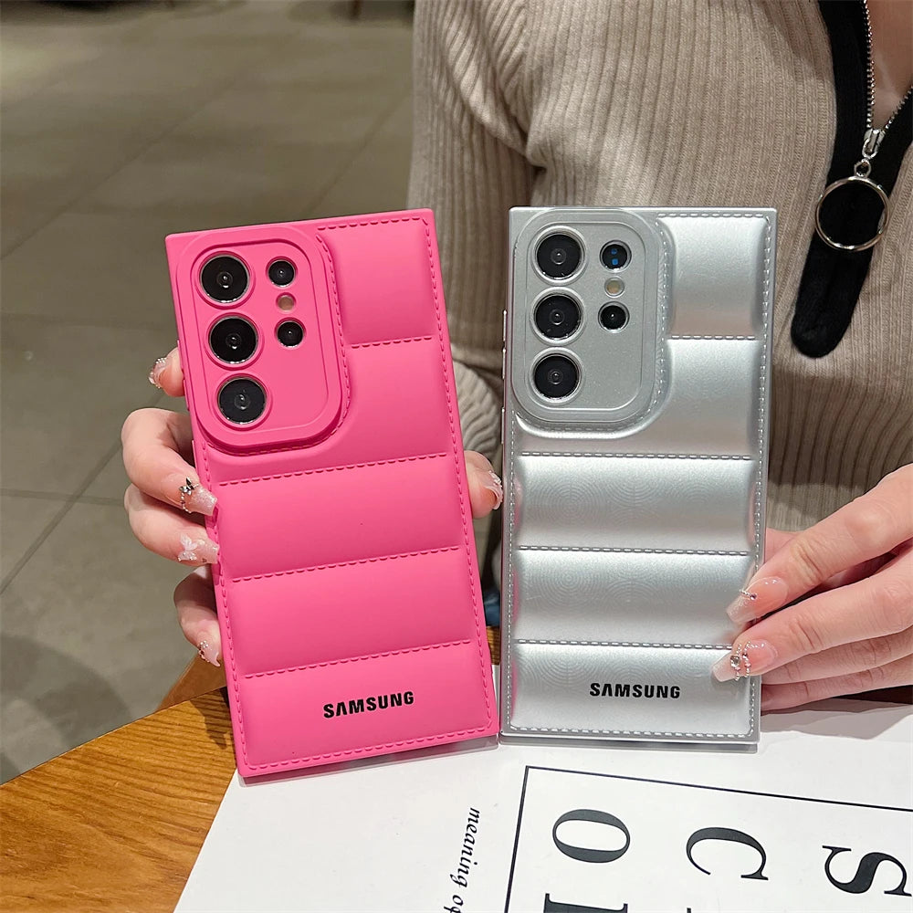 Samsung Puffer Smartphone Case - Shockproof Soft Mobile Phone Cover