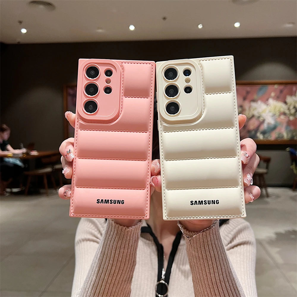Samsung Puffer Smartphone Case - Shockproof Soft Mobile Phone Cover