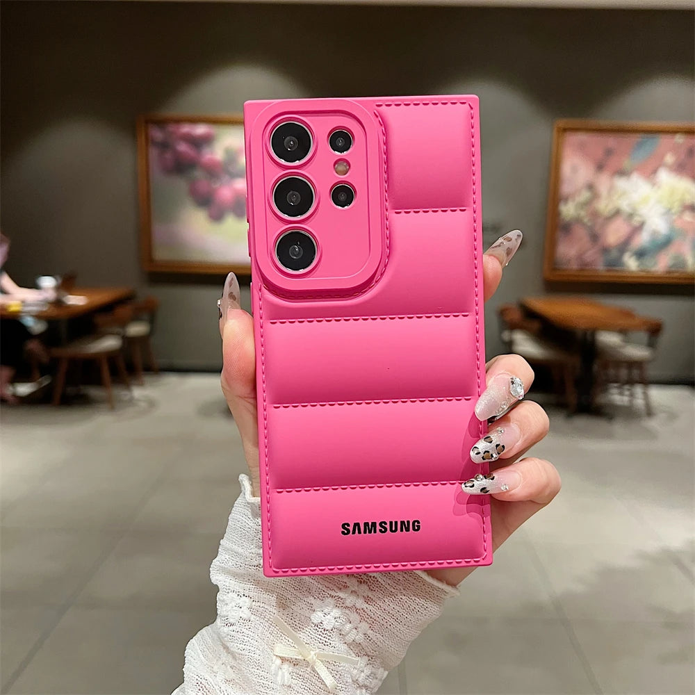 Samsung Puffer Smartphone Case - Shockproof Soft Mobile Phone Cover