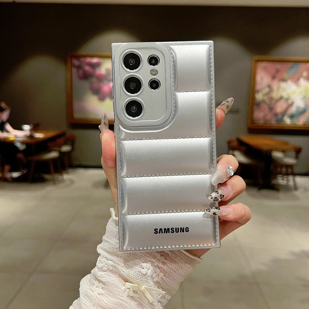 Samsung Puffer Smartphone Case - Shockproof Soft Mobile Phone Cover