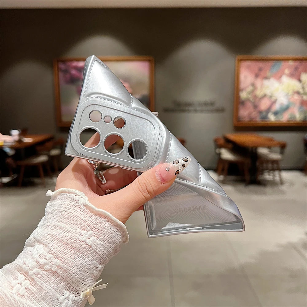 Samsung Puffer Smartphone Case - Shockproof Soft Mobile Phone Cover