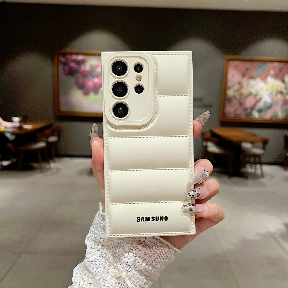 Samsung Puffer Smartphone Case - Shockproof Soft Mobile Phone Cover