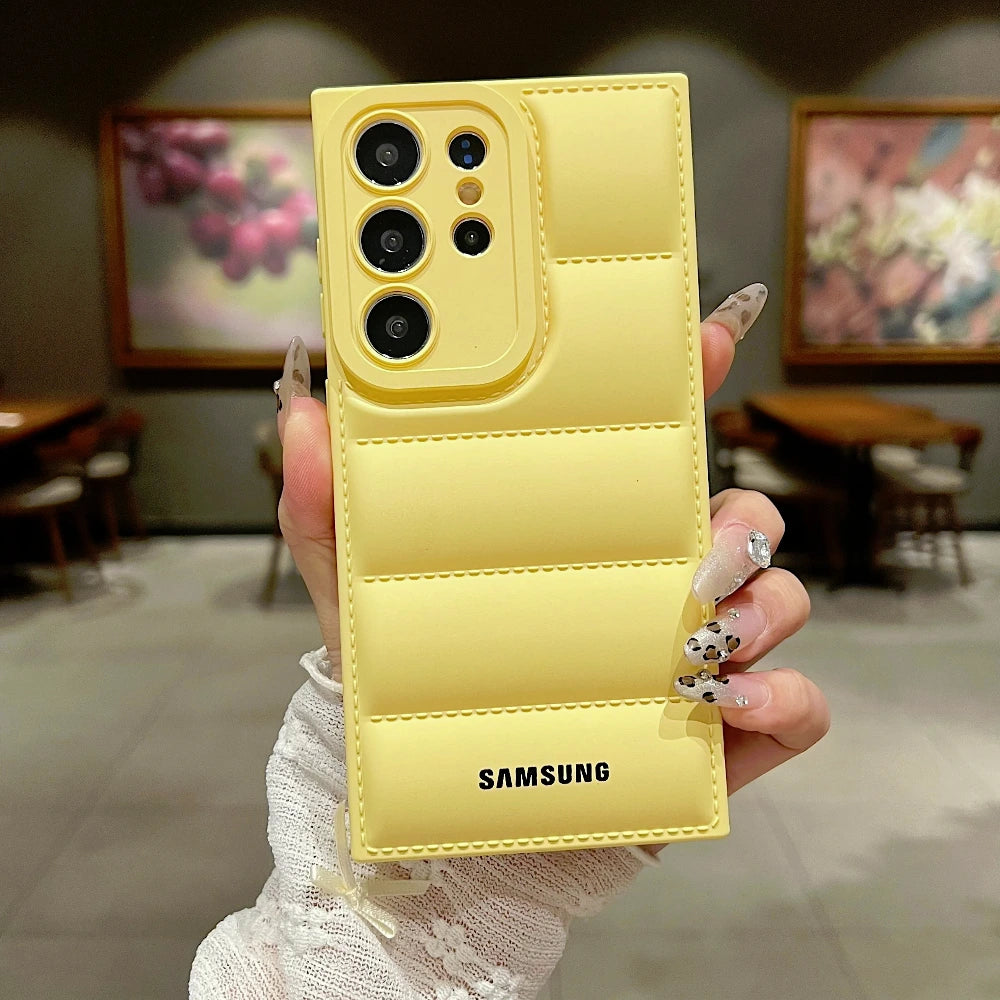 Samsung Puffer Smartphone Case - Shockproof Soft Mobile Phone Cover