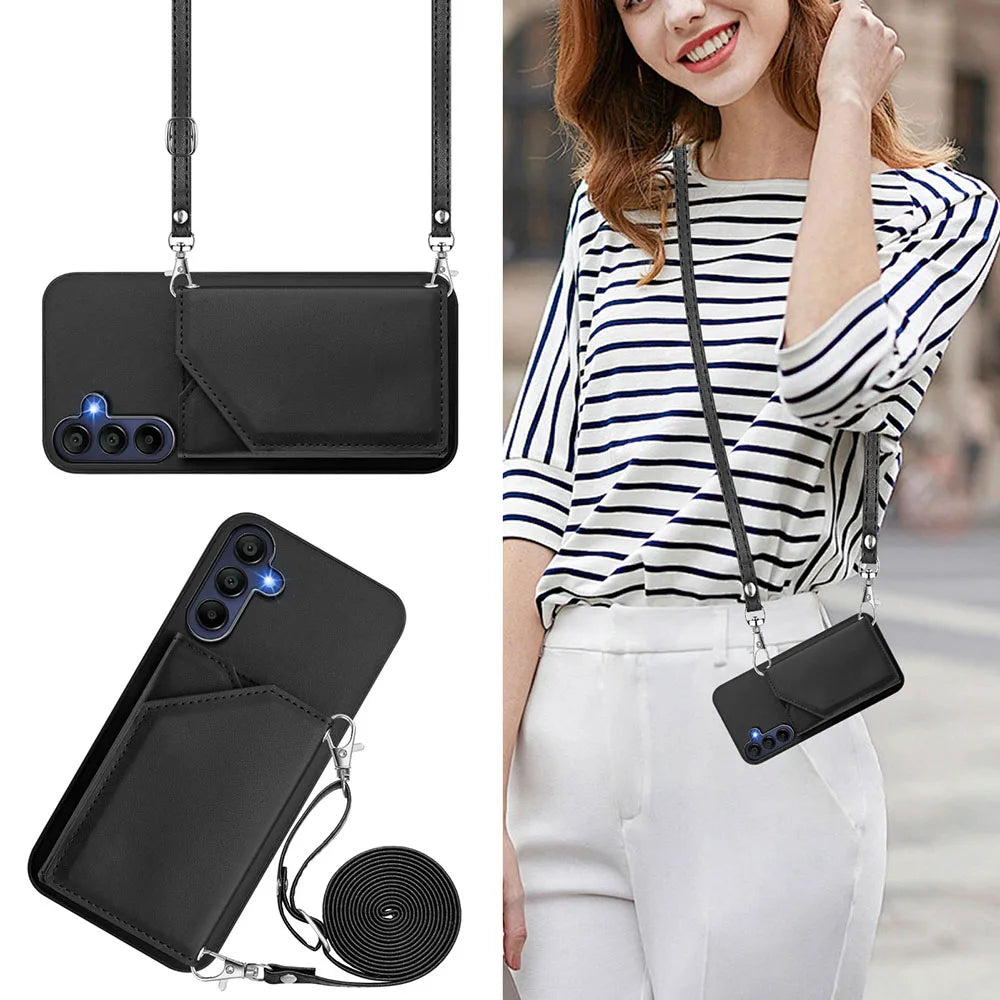 Samsung Galaxy Phone Cover Crossbody Lanyard Case With Shoulder Strap