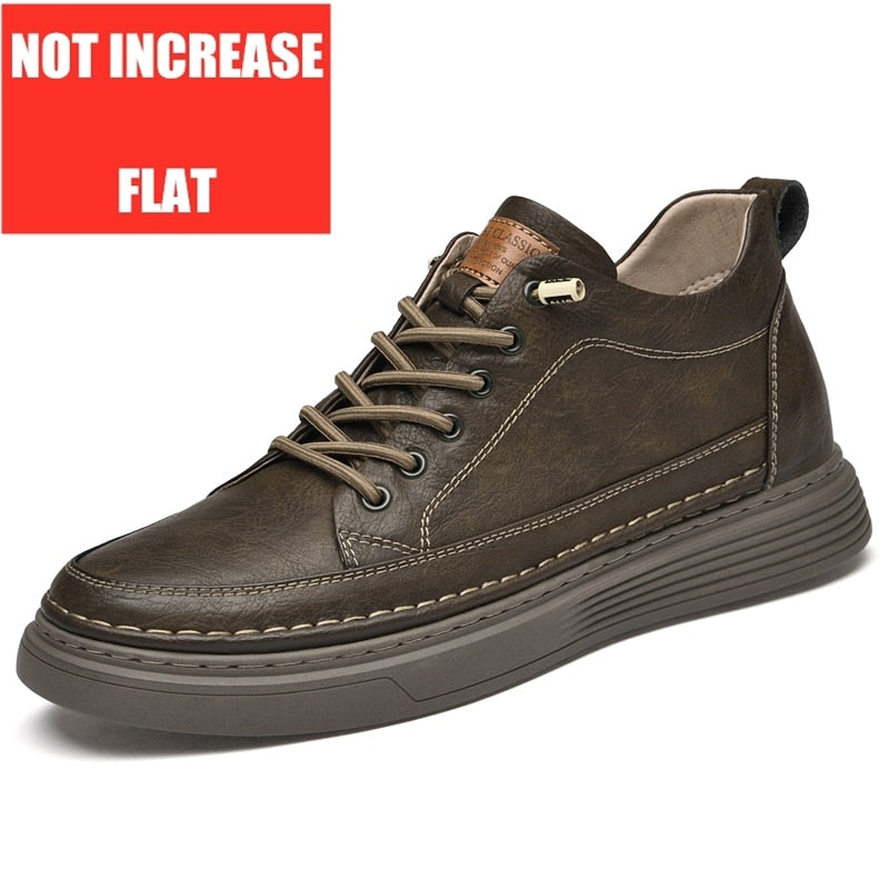 Elevator 6cm Height-Boosting Genuine-Leather Heightening Tall Shoes