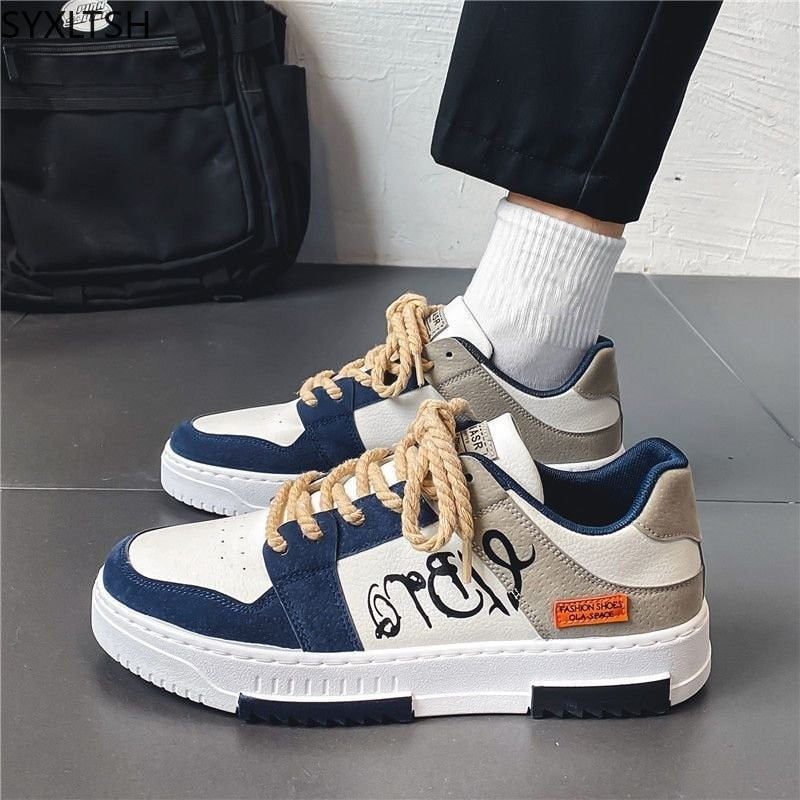 Chunky Sneakers Easy-Tie Thick Shoelaces Streetwear Shoes Skateboarding