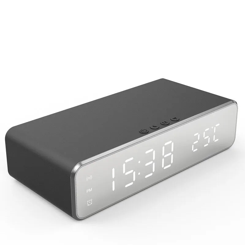 Wireless Phone Fast Charging Bedside Station Dock and Alarm Clock