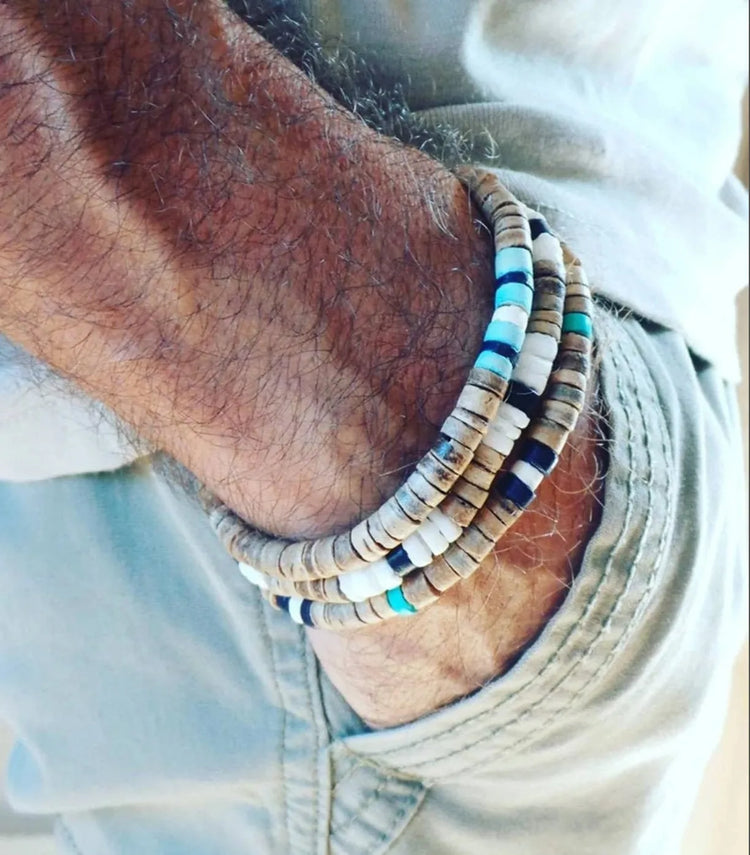 Beaded Surfer Style Boho Bracelet 3pcs-set Stacked