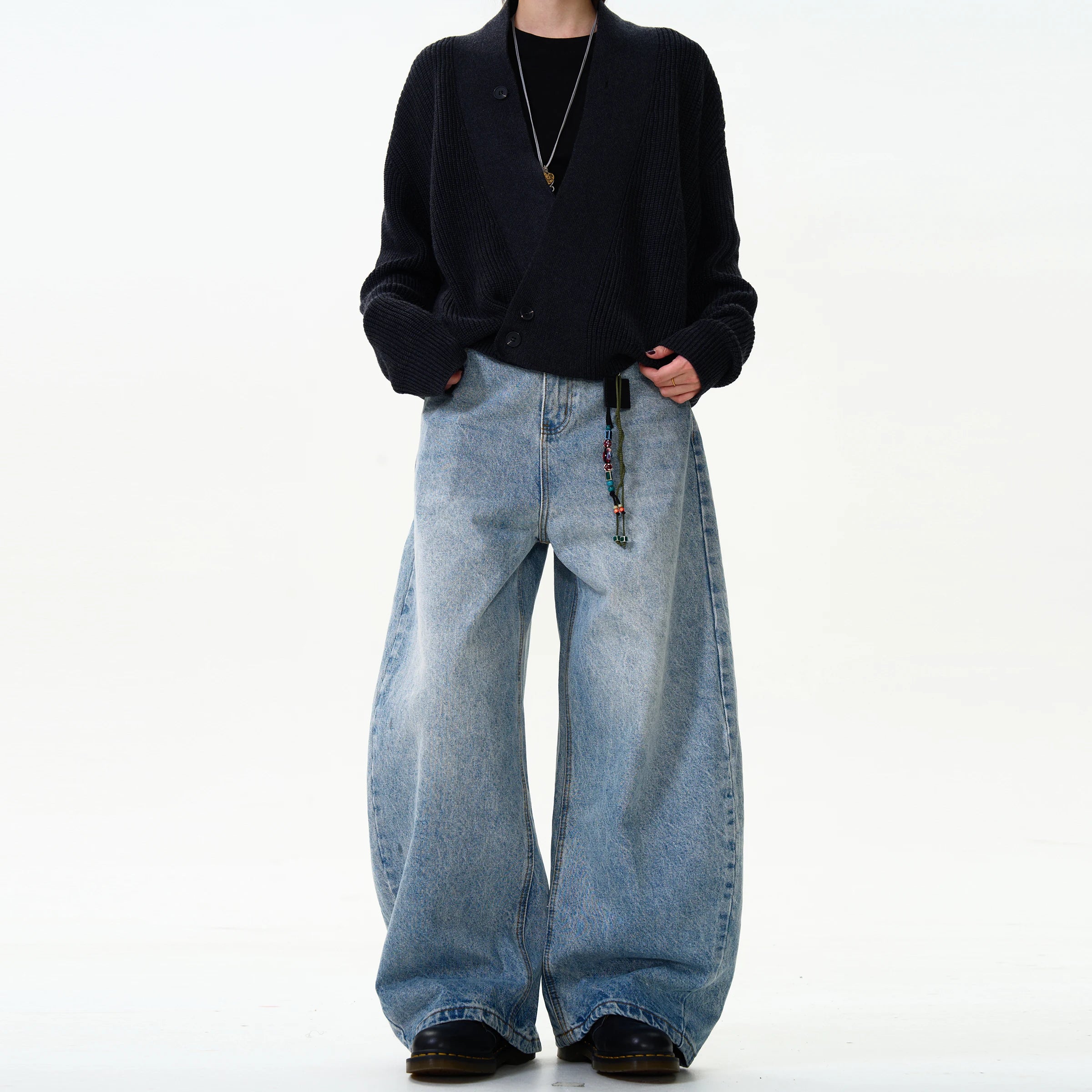Baggy Wide-Leg Washed Jeans Vintage Phat Denim Knife Pants